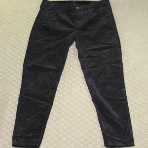 J Crew Vintage Slim Straight Black Corduroy Pants Mid Rise Womens 32x26